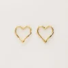 Studs Met Open Hart En Parels