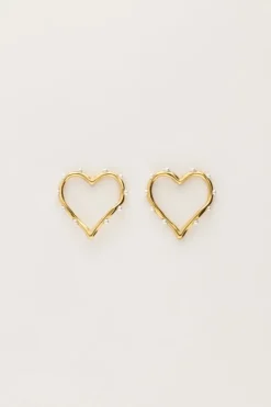Studs Met Open Hart En Parels