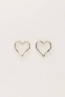 Studs Met Open Hart En Parels