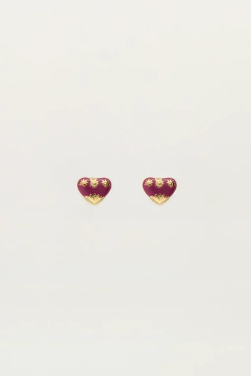 Studs Paars Mini Hart