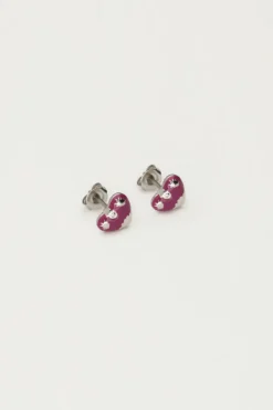 Studs Paars Mini Hart