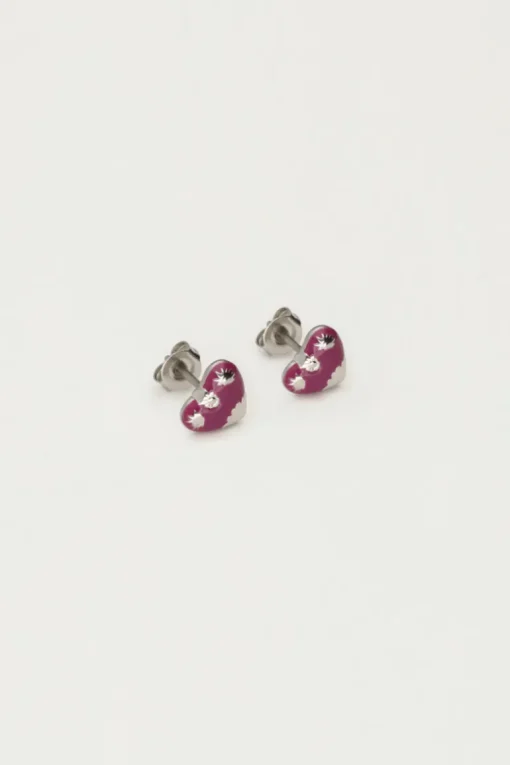 Studs Paars Mini Hart