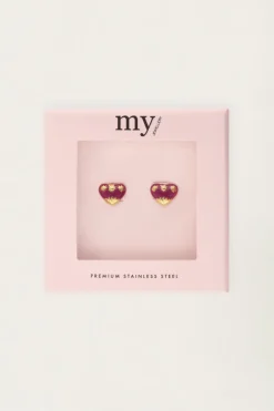 Studs Paars Mini Hart