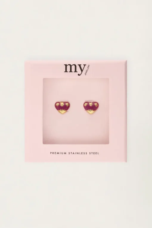 Studs Paars Mini Hart