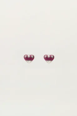 Studs Paars Mini Hart