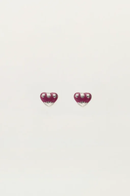 Studs Paars Mini Hart
