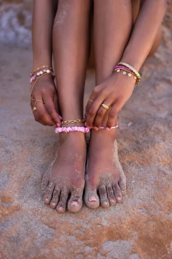 Sunchasers Enkelbandje Met Roze Surf Kralen