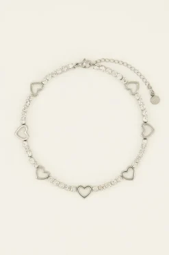 Sunchasers Enkelbandje Met Hartjes & Strass Stenen