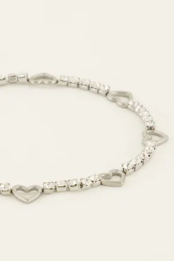 Sunchasers Enkelbandje Met Hartjes & Strass Stenen