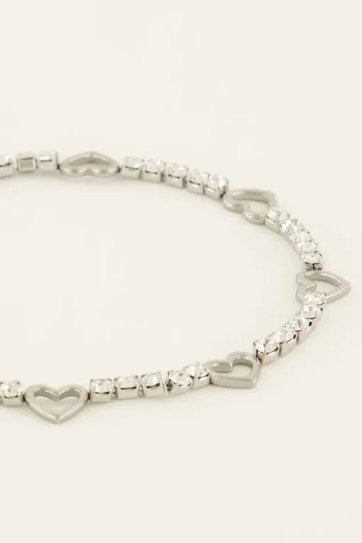 Sunchasers Enkelbandje Met Hartjes & Strass Stenen