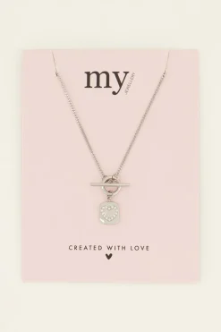 Sunchasers Ketting Met Slotje & Hart Strass Bedel