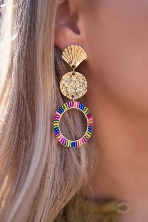 Sunchasers Oorhangers Met Munt & Multikleur Kraaltjes