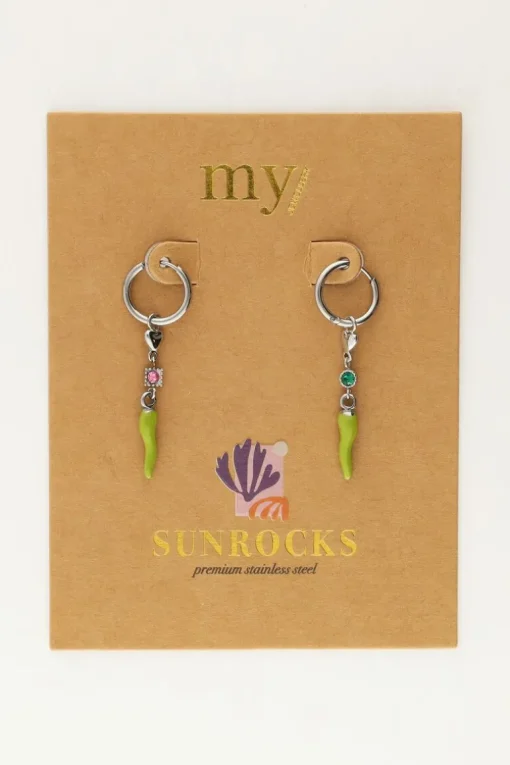 Sunrocks Oorringen Met Hartje En Peper