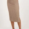 Taupe Midi Skirt Bubble