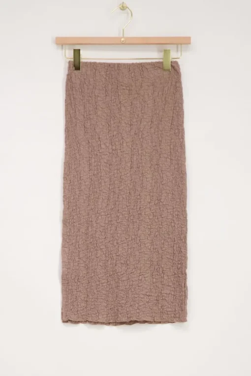 Taupe Midi Skirt Bubble