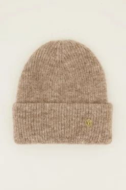 Taupe Muts Gebreid