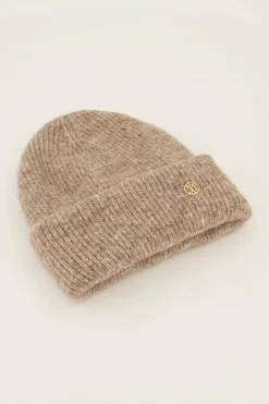 Taupe Muts Gebreid