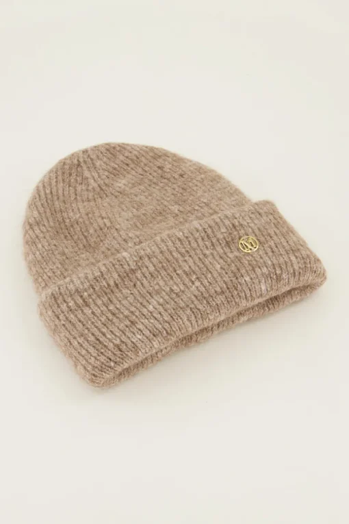 Taupe Muts Gebreid