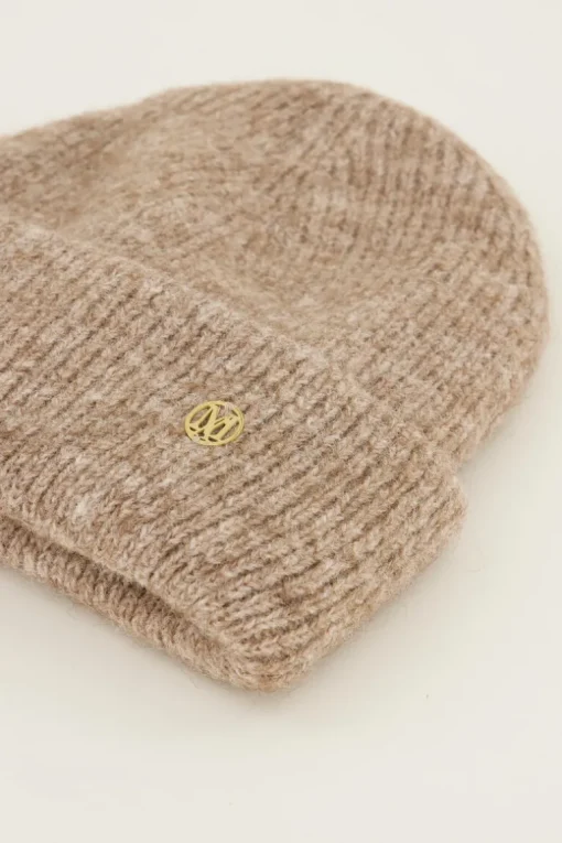 Taupe Muts Gebreid