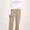 Taupe Pantalon Met Elastiek