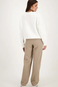 Taupe Pantalon Met Elastiek