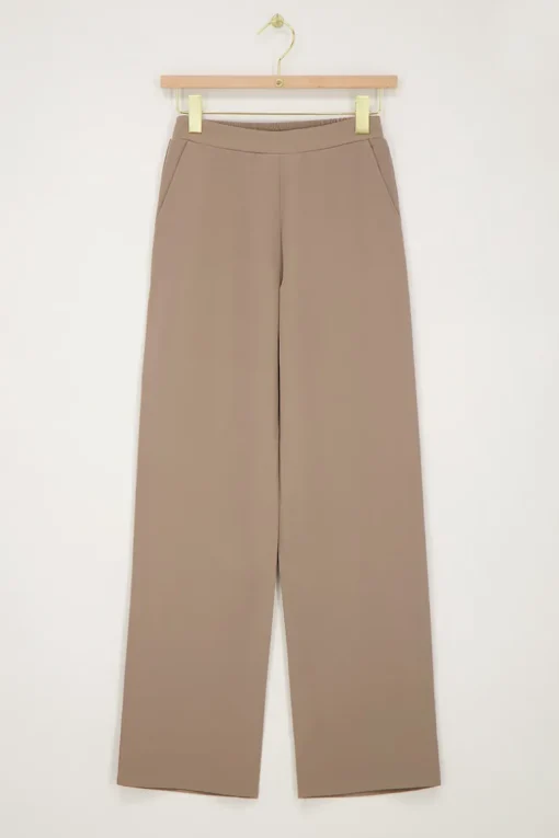 Taupe Pantalon Met Elastiek