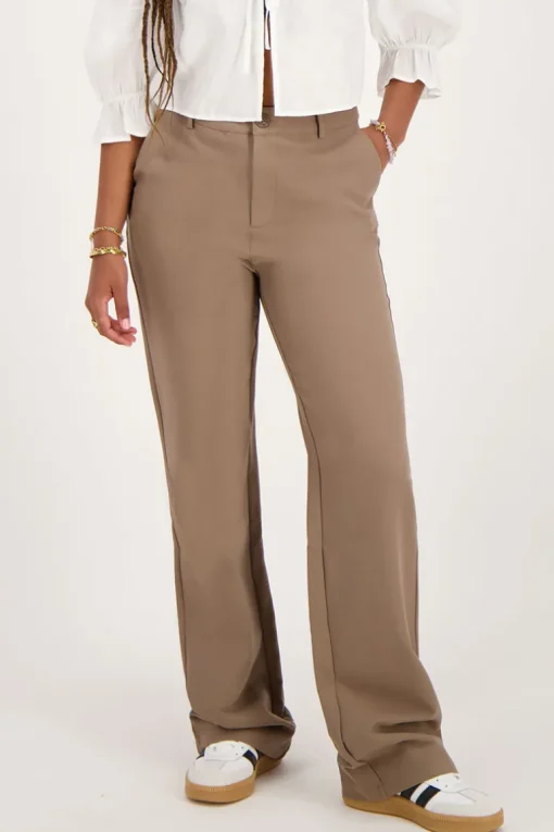 Taupe Pantalon Wijdvallend