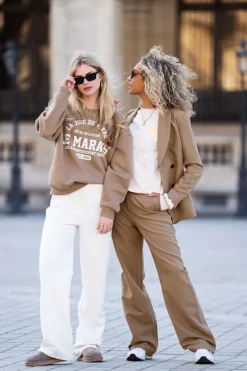 Taupe Pantalon Wijdvallend