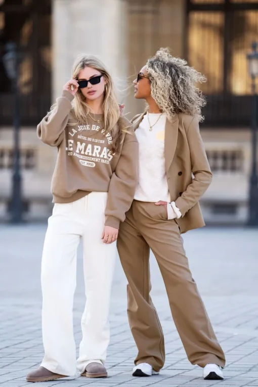 Taupe Pantalon Wijdvallend
