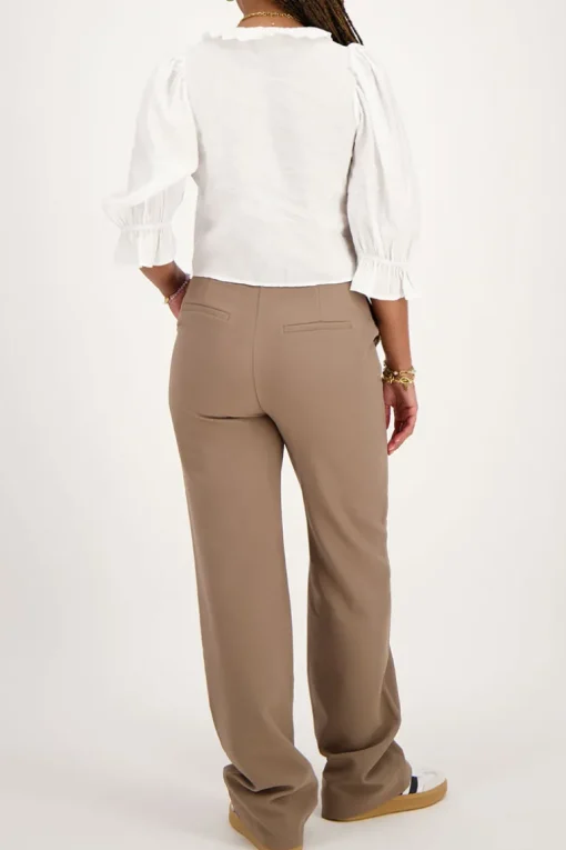 Taupe Pantalon Wijdvallend
