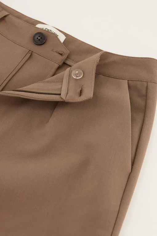 Taupe Pantalon Wijdvallend