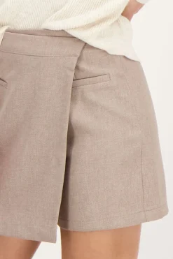 Taupe Skort Met Overslag