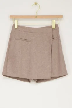 Taupe Skort Met Overslag