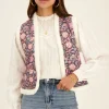 Teddy Gilet Met Paarse Bloemenprint