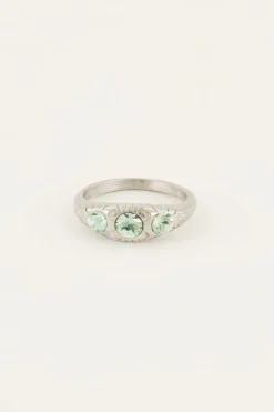 Triple Mint Leaves Ring