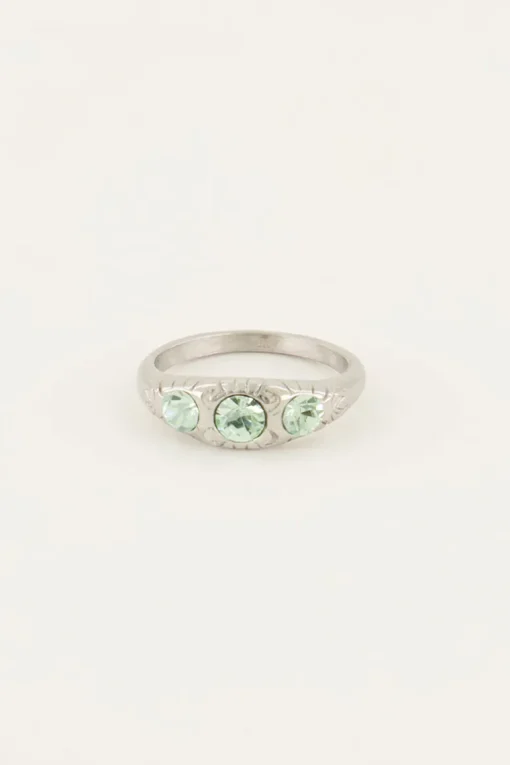 Triple Mint Leaves Ring