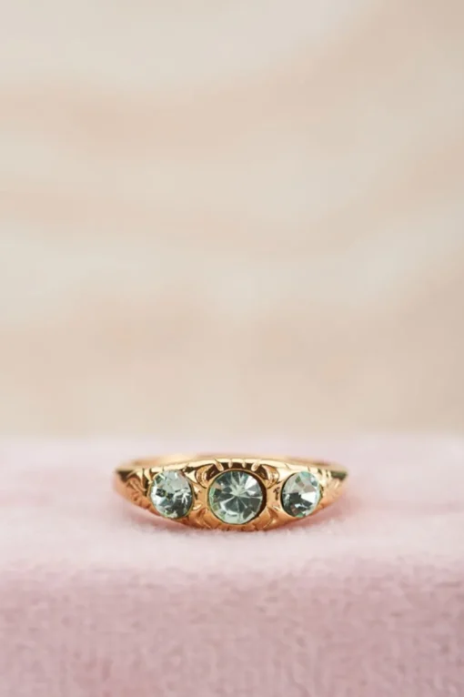 Triple Mint Leaves Ring
