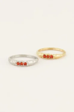 Triple Pomegranate Ring
