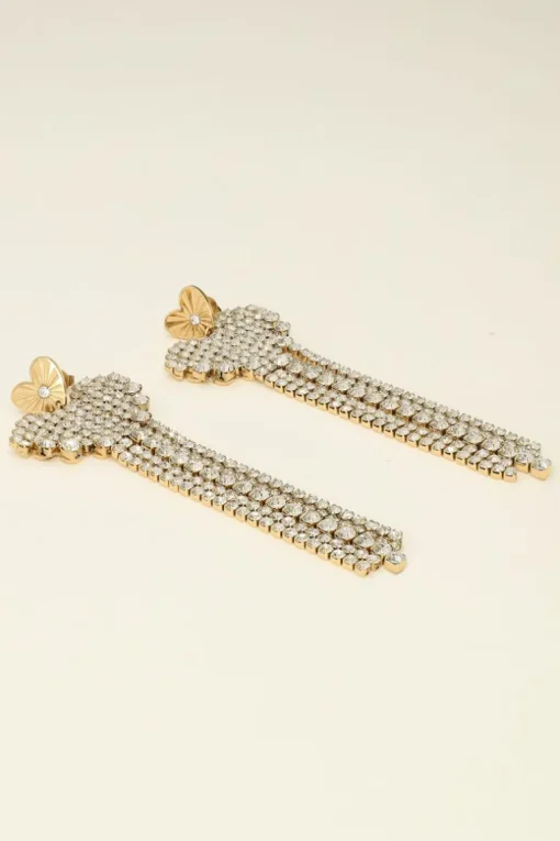 Universe Statement Oorbellen Hartje Met Strass
