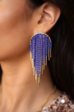 Universe Statement Oorbellen Met Blauwe Strass