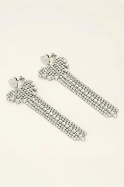 Universe Statement Oorbellen Hartje Met Strass