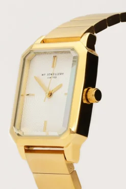 Vierkant Horloge Met Brede Horizontale Schakels