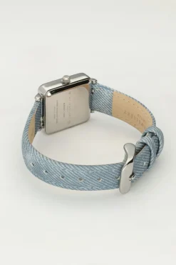 Vierkant Horloge Met Denim Band