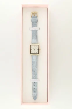 Vierkant Horloge Met Denim Band