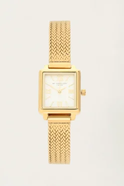 Vierkant Horloge Met Gevlochten Schakelband