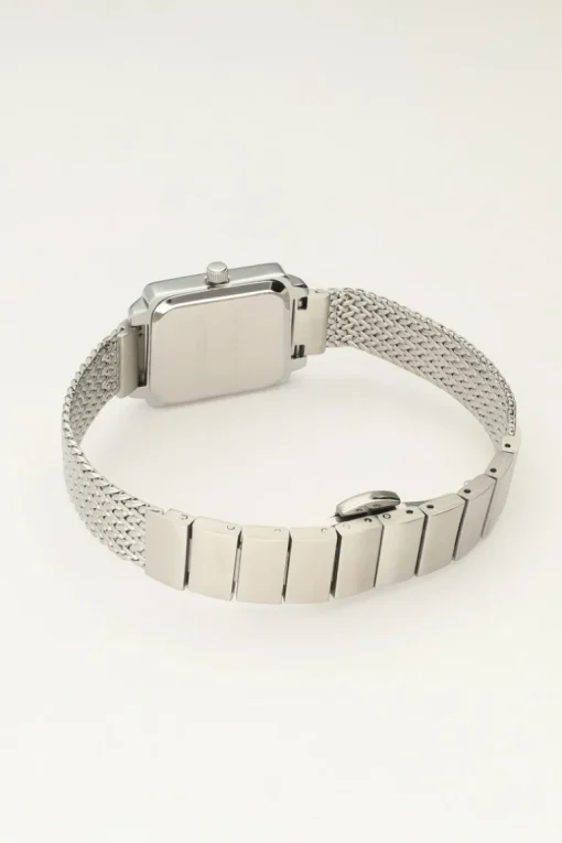 Vierkant Horloge Met Gevlochten Schakelband