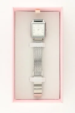Vierkant Horloge Met Gevlochten Schakelband