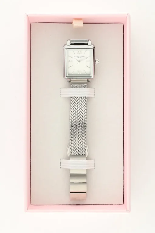 Vierkant Horloge Met Gevlochten Schakelband