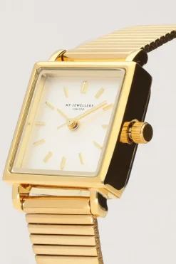 Vierkant Horloge Met Horizontale Schakels