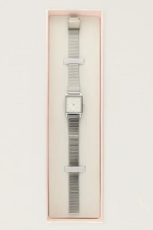 Vierkant Horloge Met Horizontale Schakels